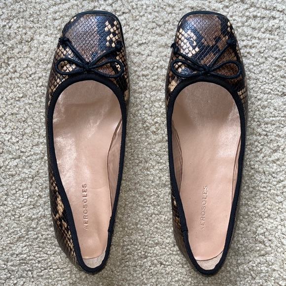 Brown Snake ballet flats, Aerosoles size 8, Faux Leather - Picture 3 of 6